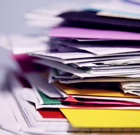 Paper cumulative report cards on a desk