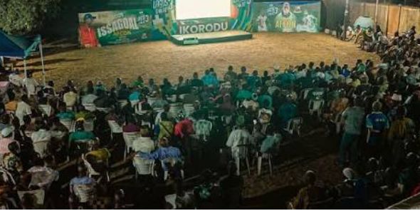 Nigerian supporters at a viewing center