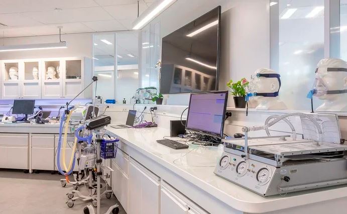 Advanced medical technology equipment inside a research laboratory.